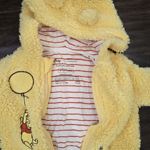 Disney Other - Disney Yellow Fleece Pooh Bear Footie